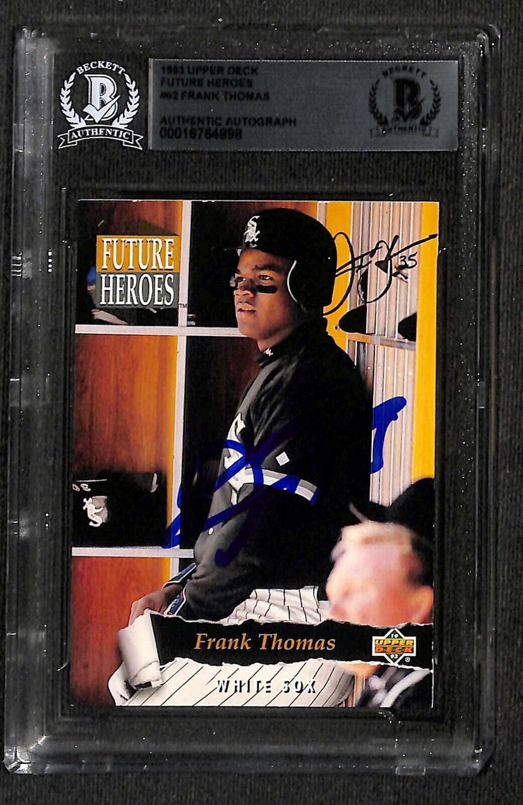 Frank Thomas Signed 1993 Upper Deck Future Heroes #62 White Sox MLB HOF BECKETT