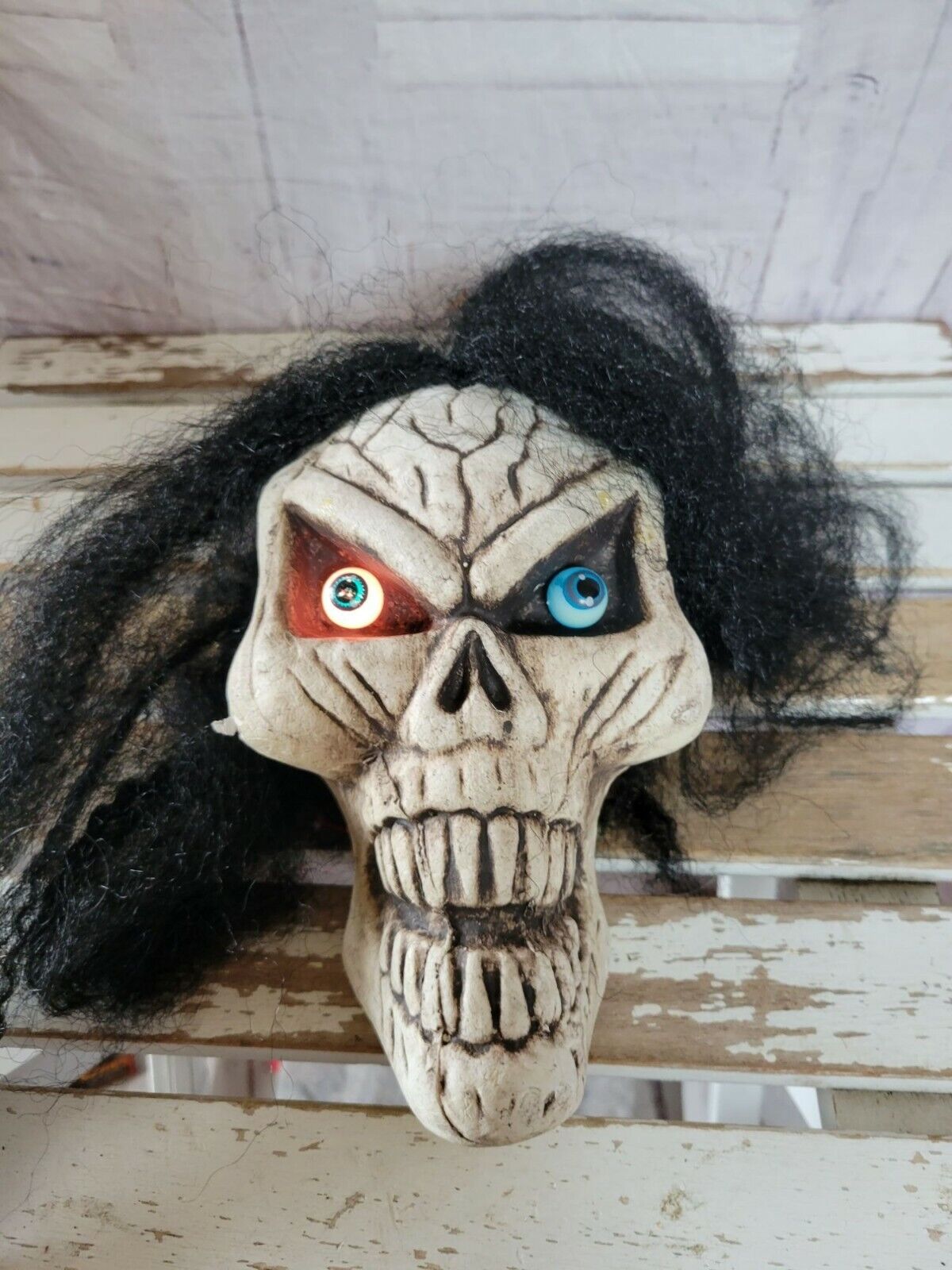 Led skull skeleton Halloween prop light up lawn decor witch