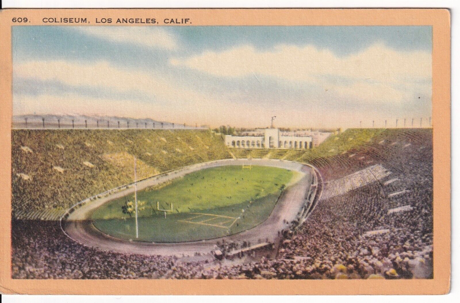Coliseum Los Angeles California Postcard CAL 1932 Olympics Football