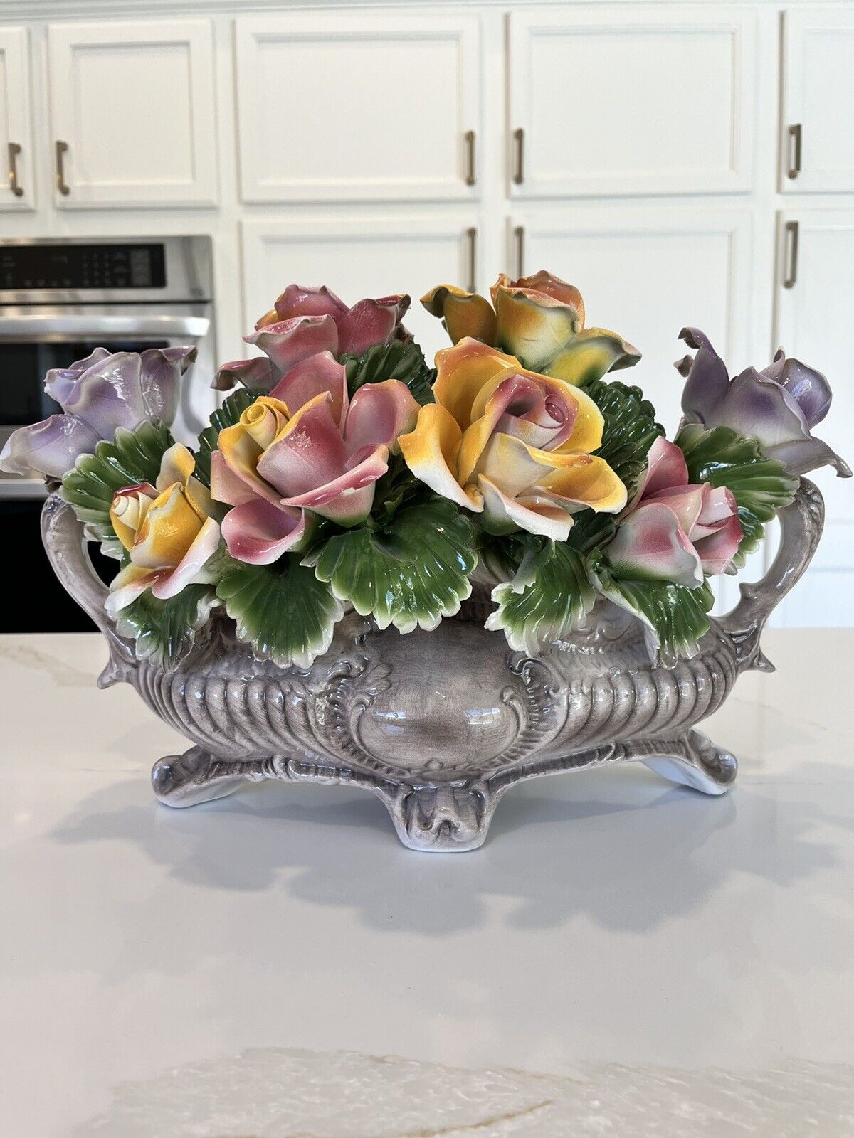 vintage capodimonte porcelain flowers