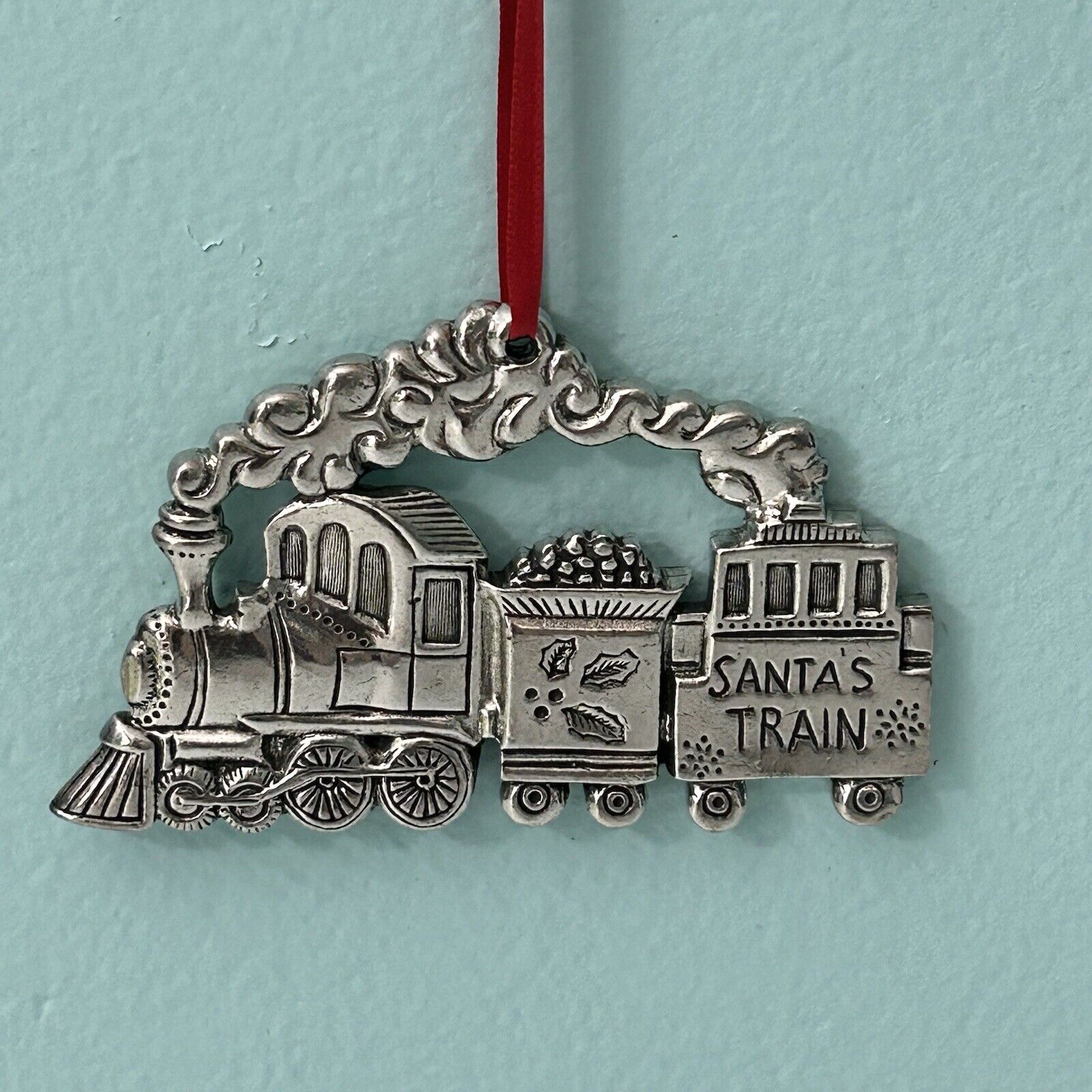 GORHAM  Silverplated Santa’s Train Christmas Ornament Vintage Holiday Decor