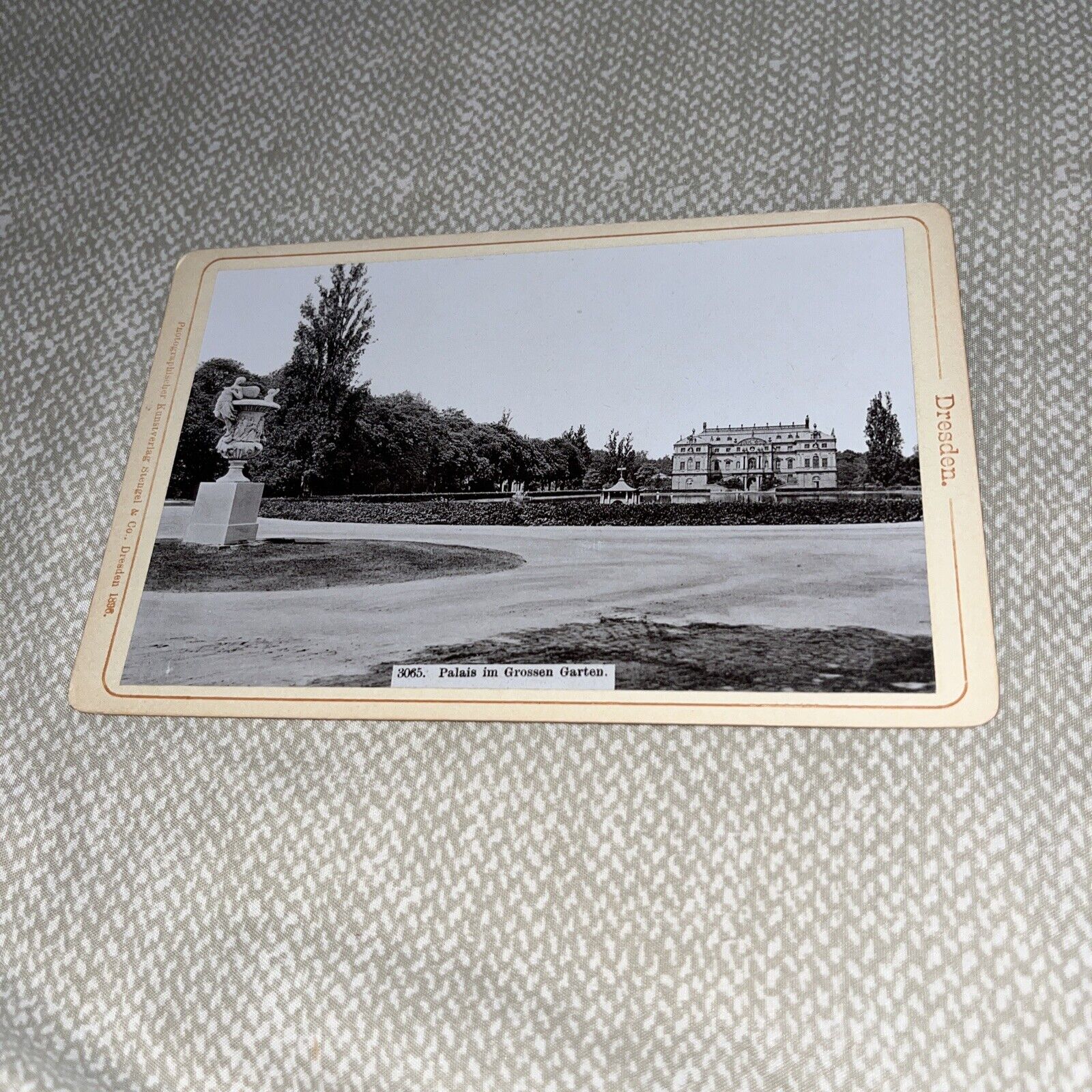 Antique Cabinet Card Photo: Palais in Grossen Garten Grand Garden Palace Dresden