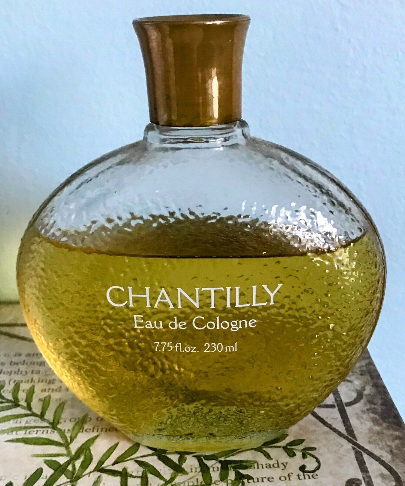 Chantilly by Houbigant Vintage  Eau De Cologne 7.75 3/4 full.