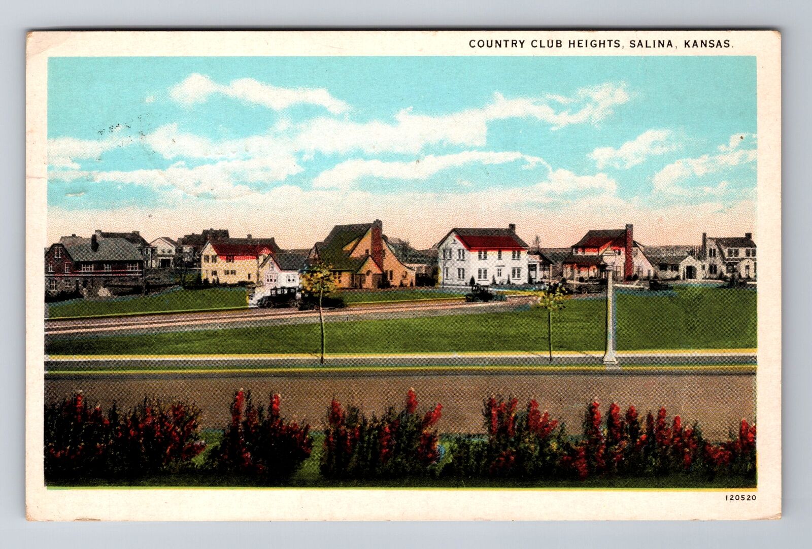 Salina KS-Kansas, Country Club Heights, Antique, Vintage c1928 Souvenir Postcard