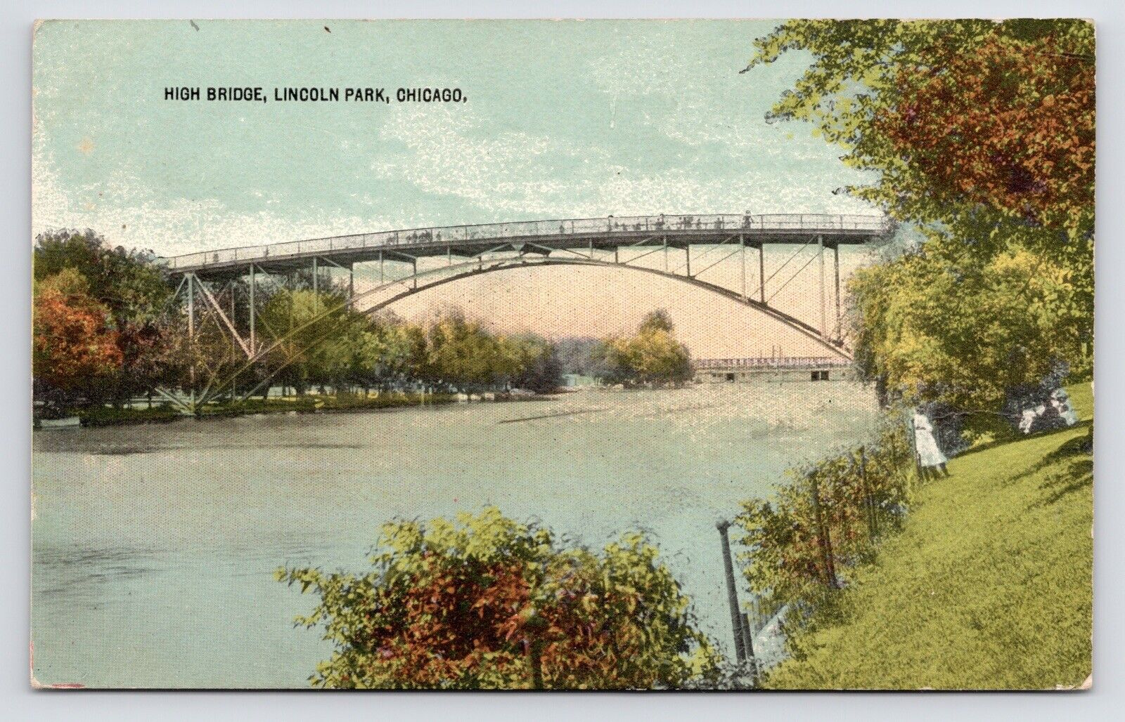 c1910s 1914 High Bridge~Lincoln Park~Chicago ILL Antique Postcard