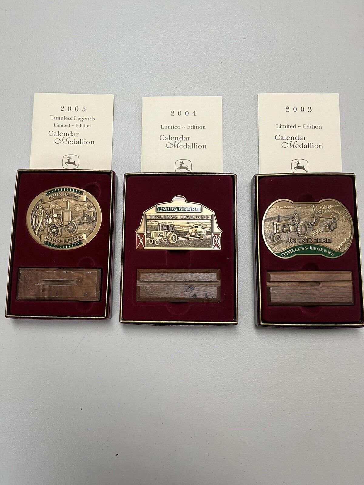 Set Of 3 Preowned 2003-2005 John Deere Medallions