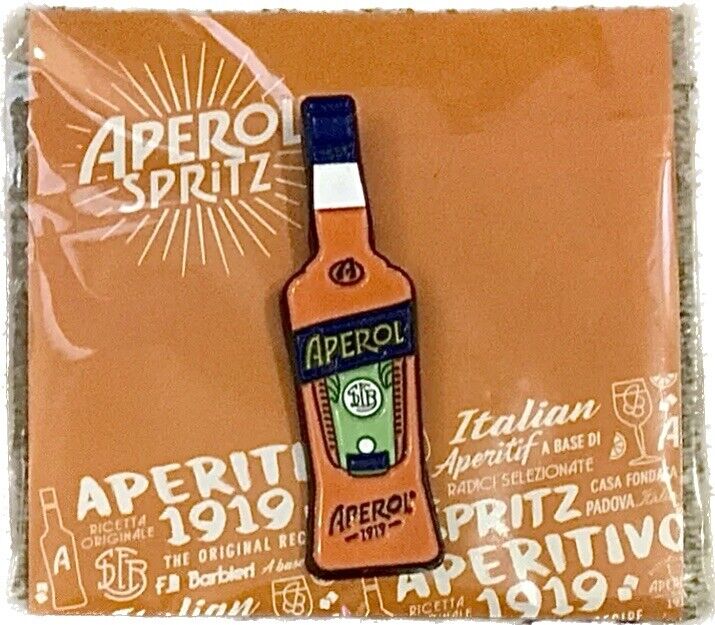 Aperol Spritz Bottle Enamel Lapel Pin Brand New In Package 🍊