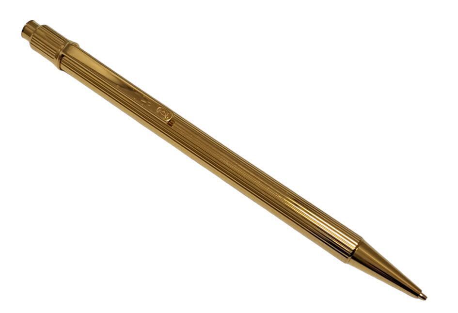 Authentic Cartier Must Mechanical Pencil Gaudroon Gold GP Men\'s Women\'s