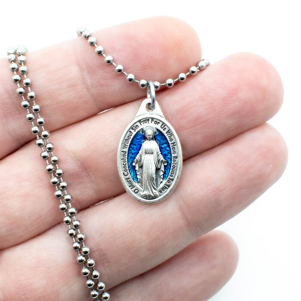 Blue Miraculous Medal Virgin Mary 1\