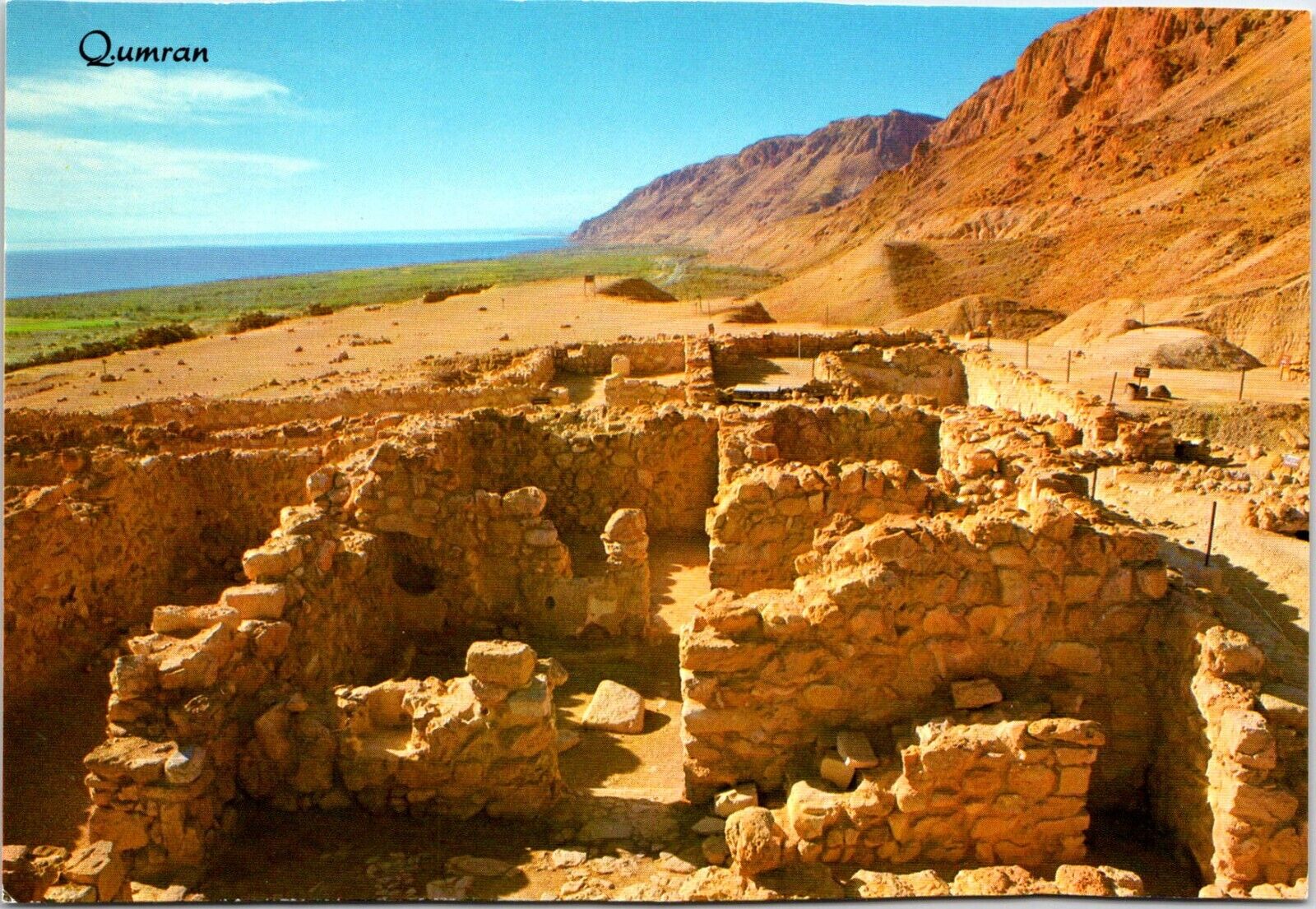 Postcard Holy Land Qumran West Bank Excavations Dead Sea Scrolls Ruins C27