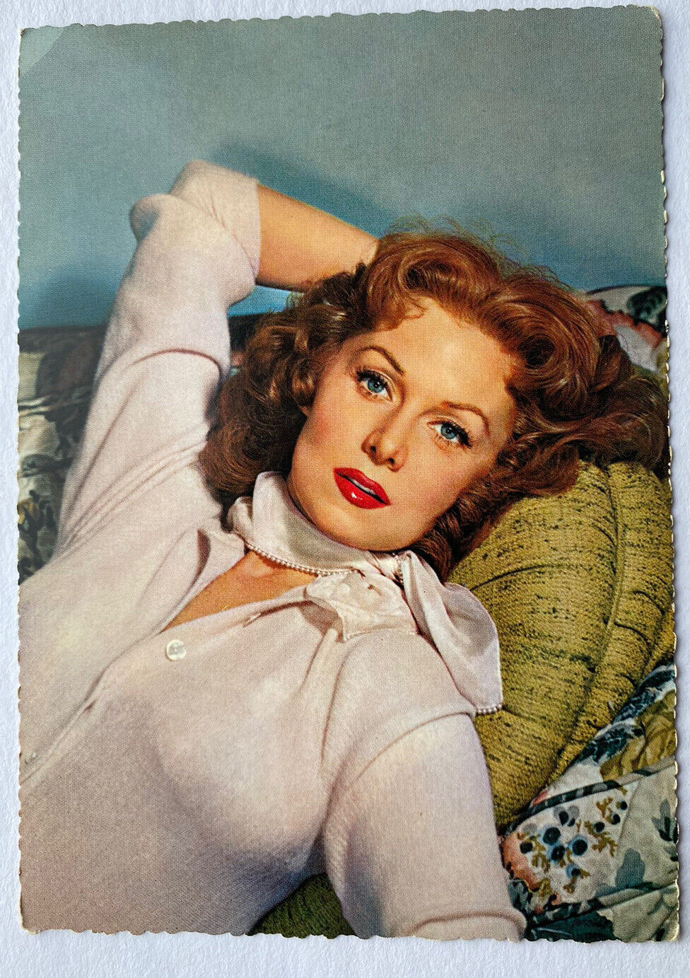 1950s Hollwood Star Ronda Fleming Color Postcard Rppc
