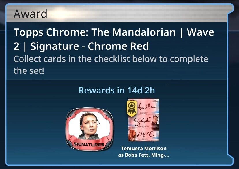 TOPPS STAR WARS CARD TRADER CHROME MANDALORIAN WAVE 2 RED SIGNATURE 12 CARD SET