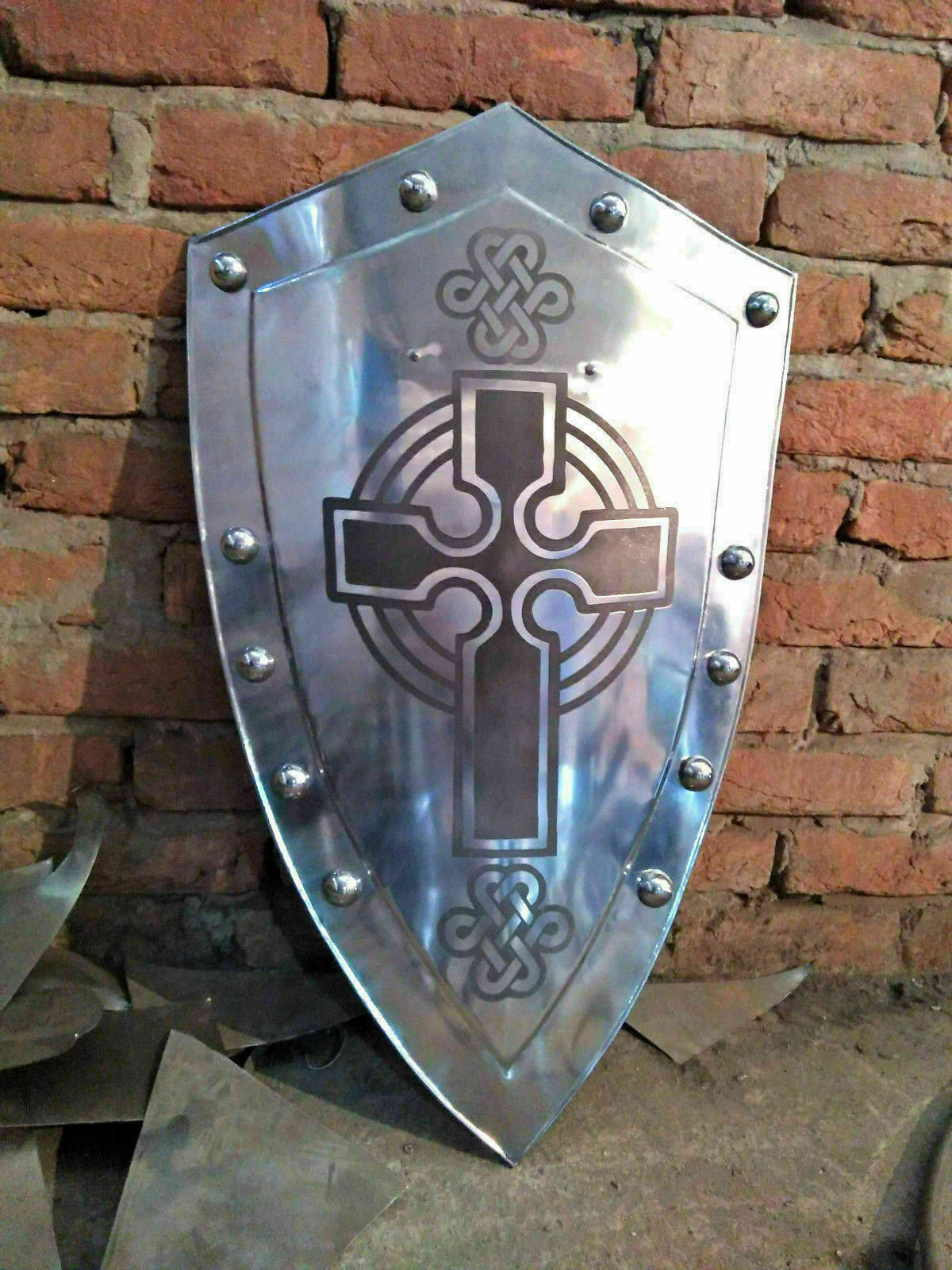 Medieval Knight Templar Crusader Metal Shield Armour Battle Ready Larp Sca Gift