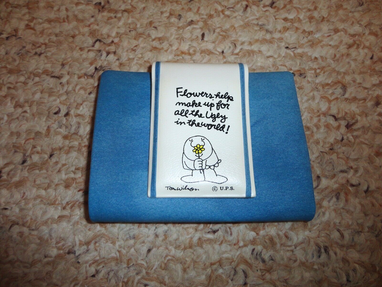 Vintage 1970's Ziggy Vinyl Wallet Bifold Blue Unused United Press Syndicate