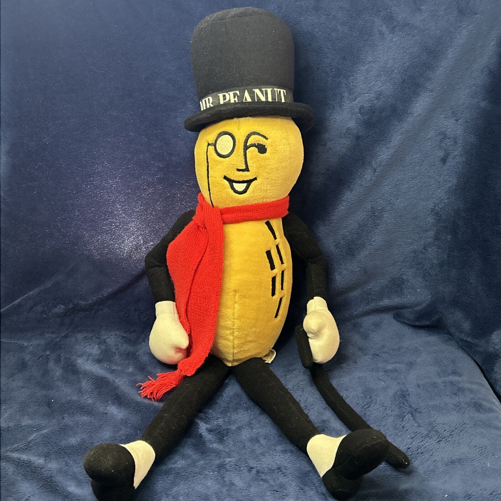 Vintage 1991 Mr Peanut Plush Doll Scarf Cane & Hat 26\