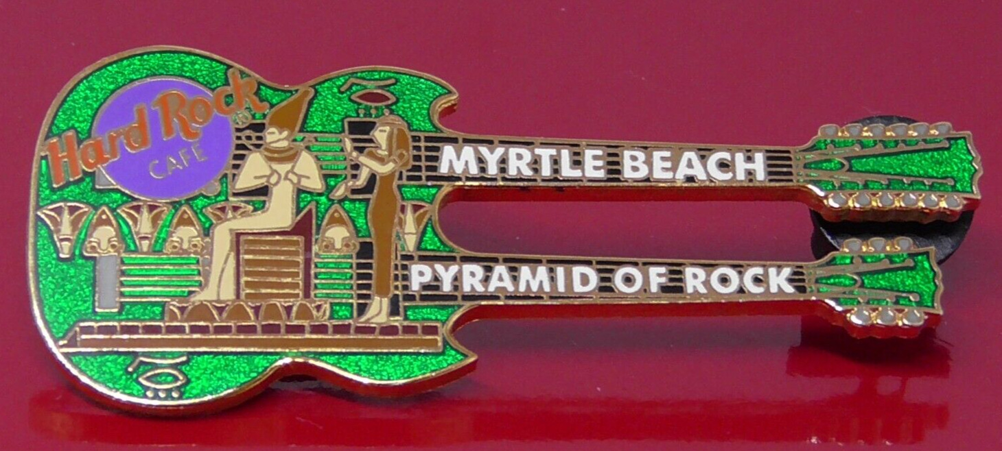 Hard Rock Cafe Enamel Pin Badge Myrtle Beach USA Twin Neck Pyramid Rock Guitar