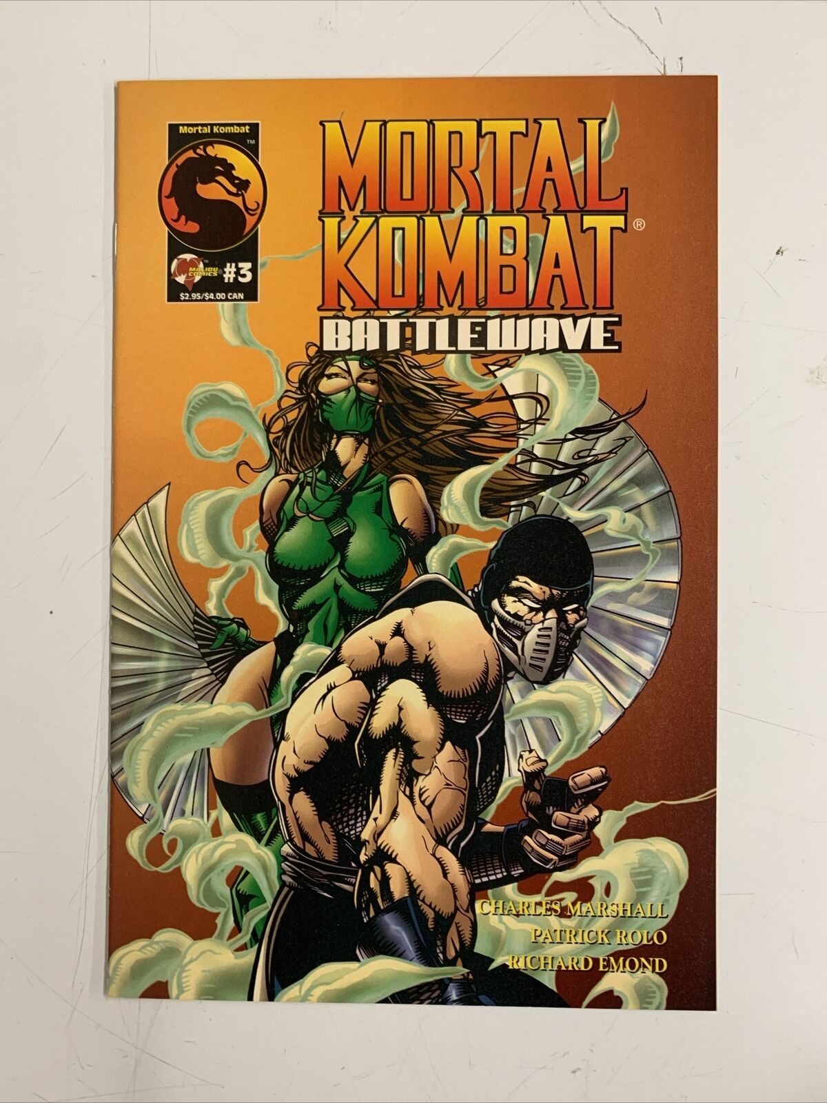 Mortal Kombat BATTLEWAVE 3 Rare HTF (1995, MALIBU) Smoke & Jade MK2 NM