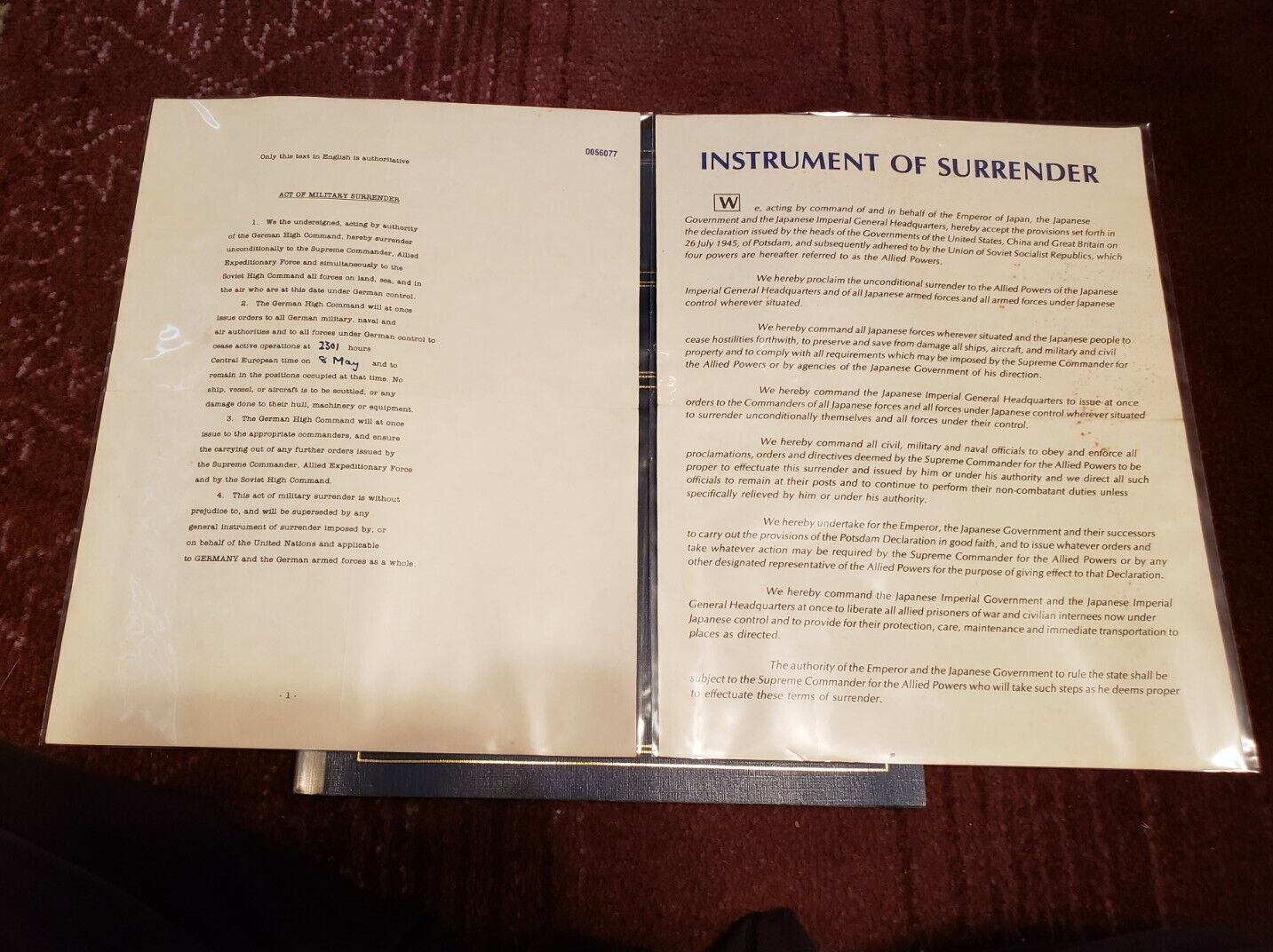 Instrument Of Surrender Japan & Act Of Military Surrender Germany 