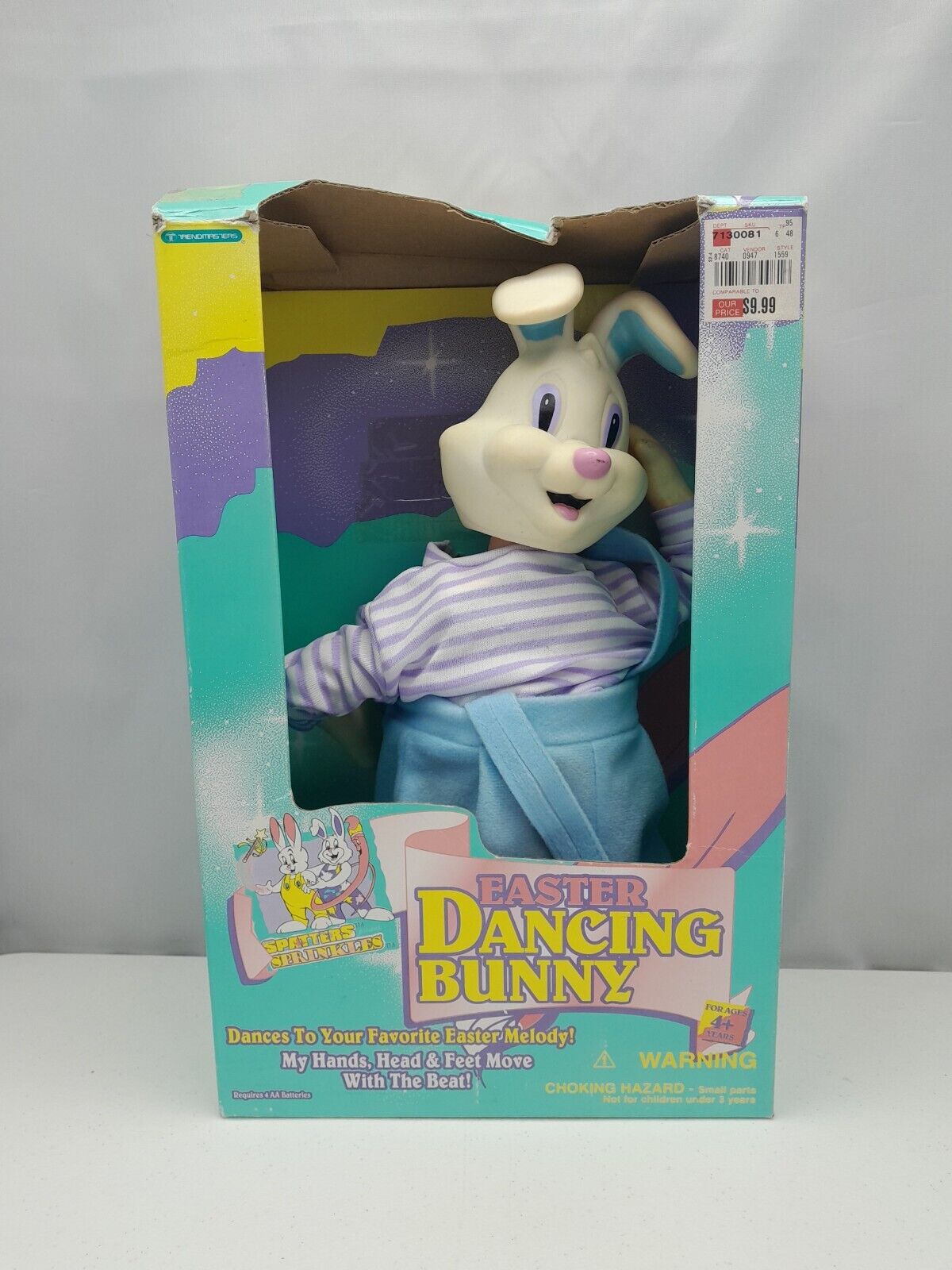 Easter Dancing Bunny Spatters Sprinkles Vintage 1995.       115