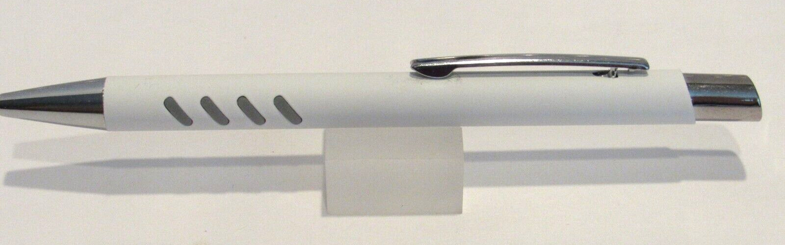 Terzetti Model COMFY GRIP Metal Click Top Ballpoint Pen-Rubberized-WHITE