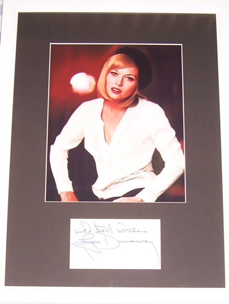 Faye Dunaway autograph custom framed with 8x10 color photo inscribed Best Wishes