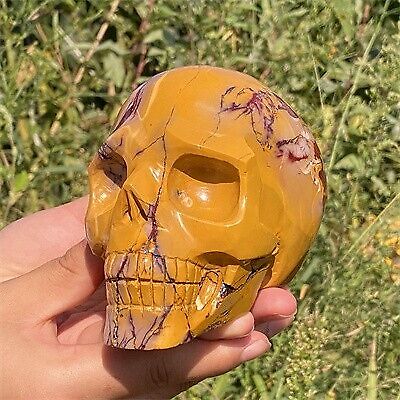 1.37kg Hand Carved Natural Mookaite Skull Reiki Crystal Skull Decor Crystal gift
