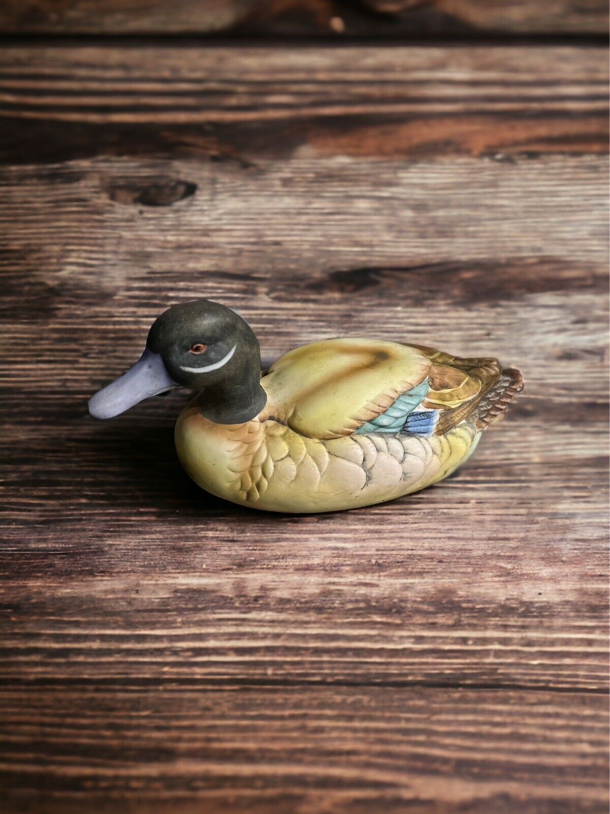 Vintage Royal Crown Derby Ceramic Duck figurine 11” Colorful