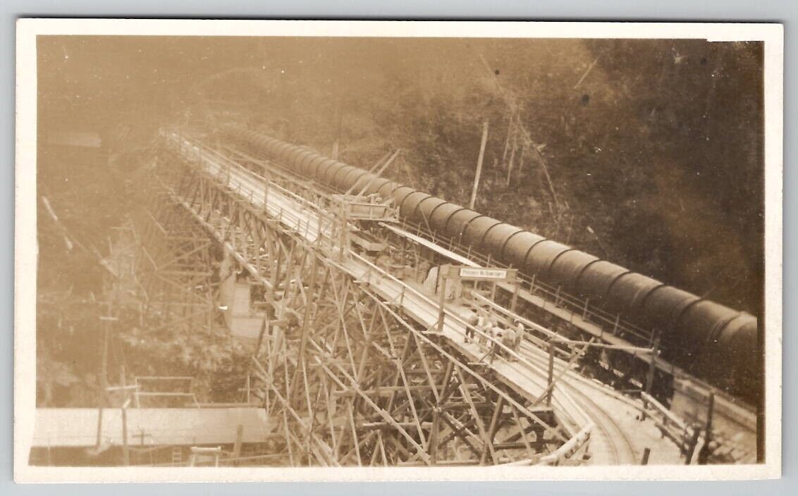 RPPC La Grande Dam Pipeline Eatonville to Rainier c1912 WA Postcard F26