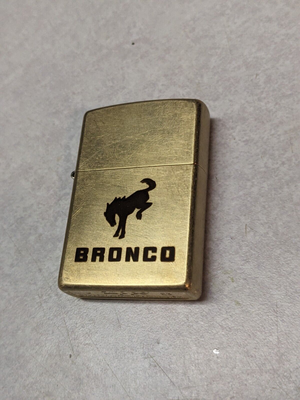 Ford Bronco Zippo All Brass. Unfired.  Nice Gift 