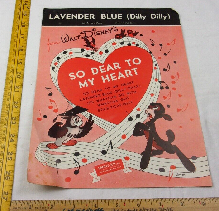Walt Disney's So Dear to My Heart Lavender Blue Dilly Dilly 1948 sheet music