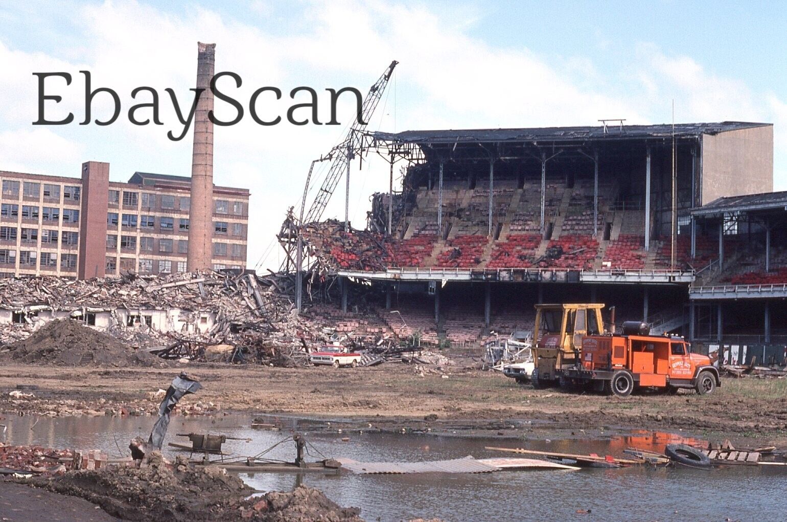Vintage Original 35mm Kodachrome Slide Connie Mack Stadium Under Demolition 1976