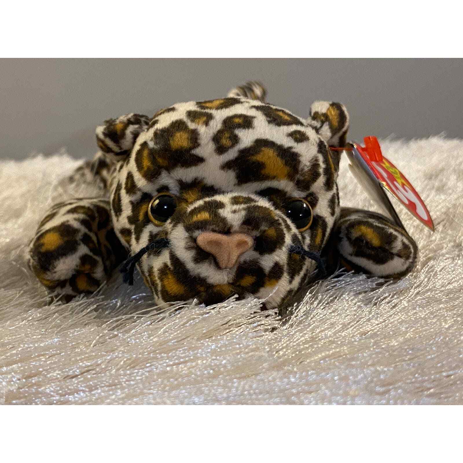 RARE PVC 1996 Early Ed Ty Beanie Baby Freckles the Leopard 🐆 MINT condition ✦✧✦