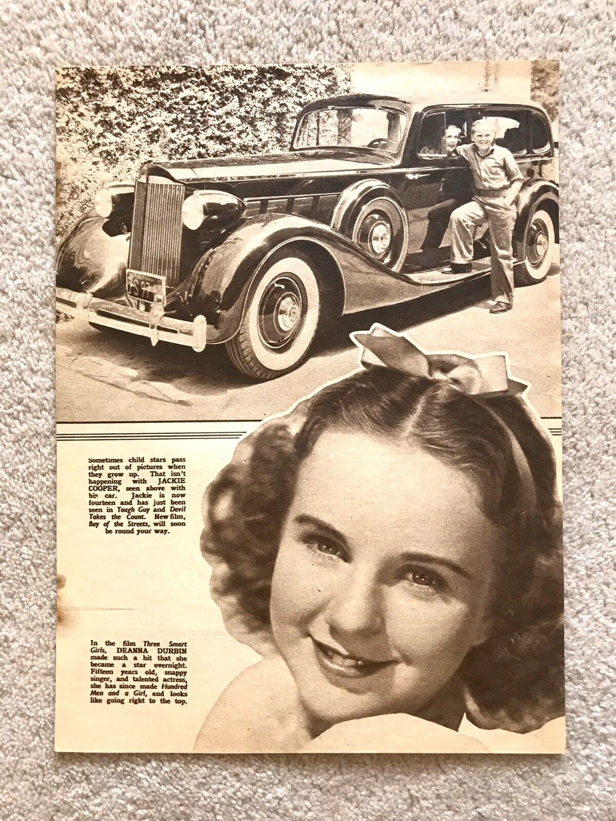 JACKIE COOPER DEANNA DURBIN Vintage 1938 Movie Photo MERLE OBERON GRACIE FIELDS