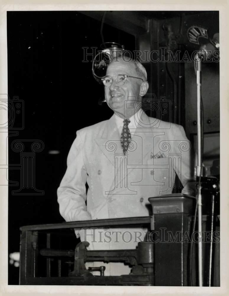1948 Press Photo President Truman at Pennsylvania Station in Harrisburg