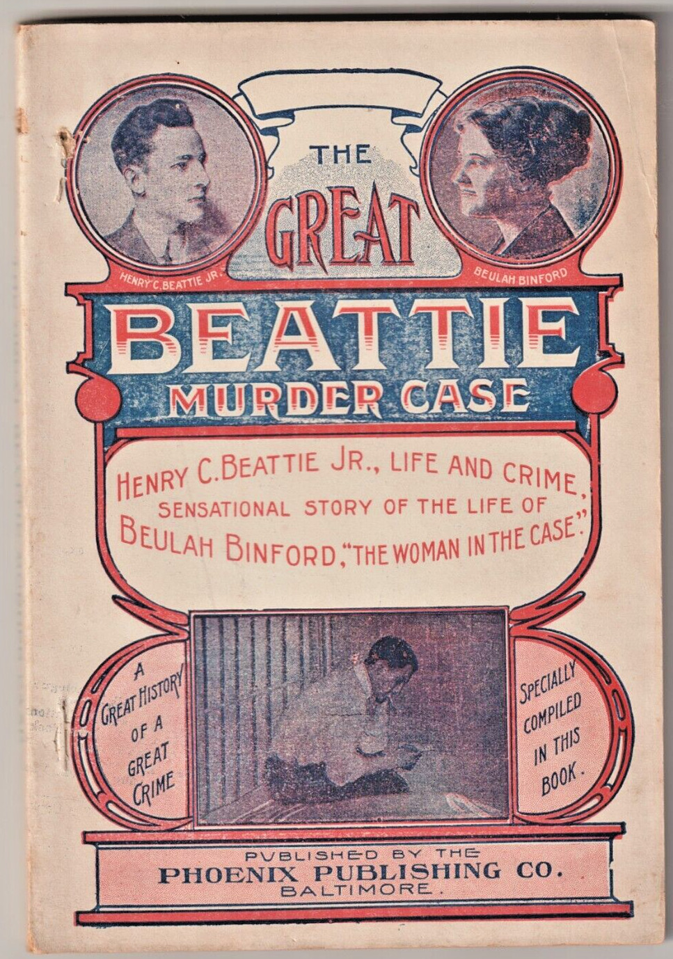 Antique True Crime Pulp 1911 ,Complete History Great Beattie Murder case RARE 