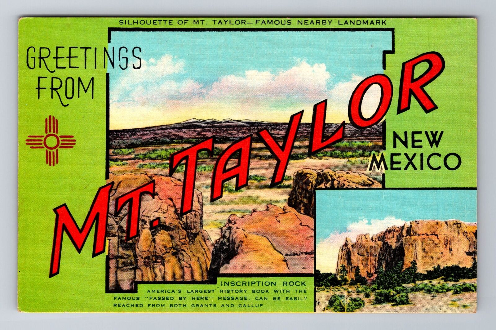 Mt. Taylor NM-New Mexico, General Greetings, Tourist Sites, Vintage Postcard