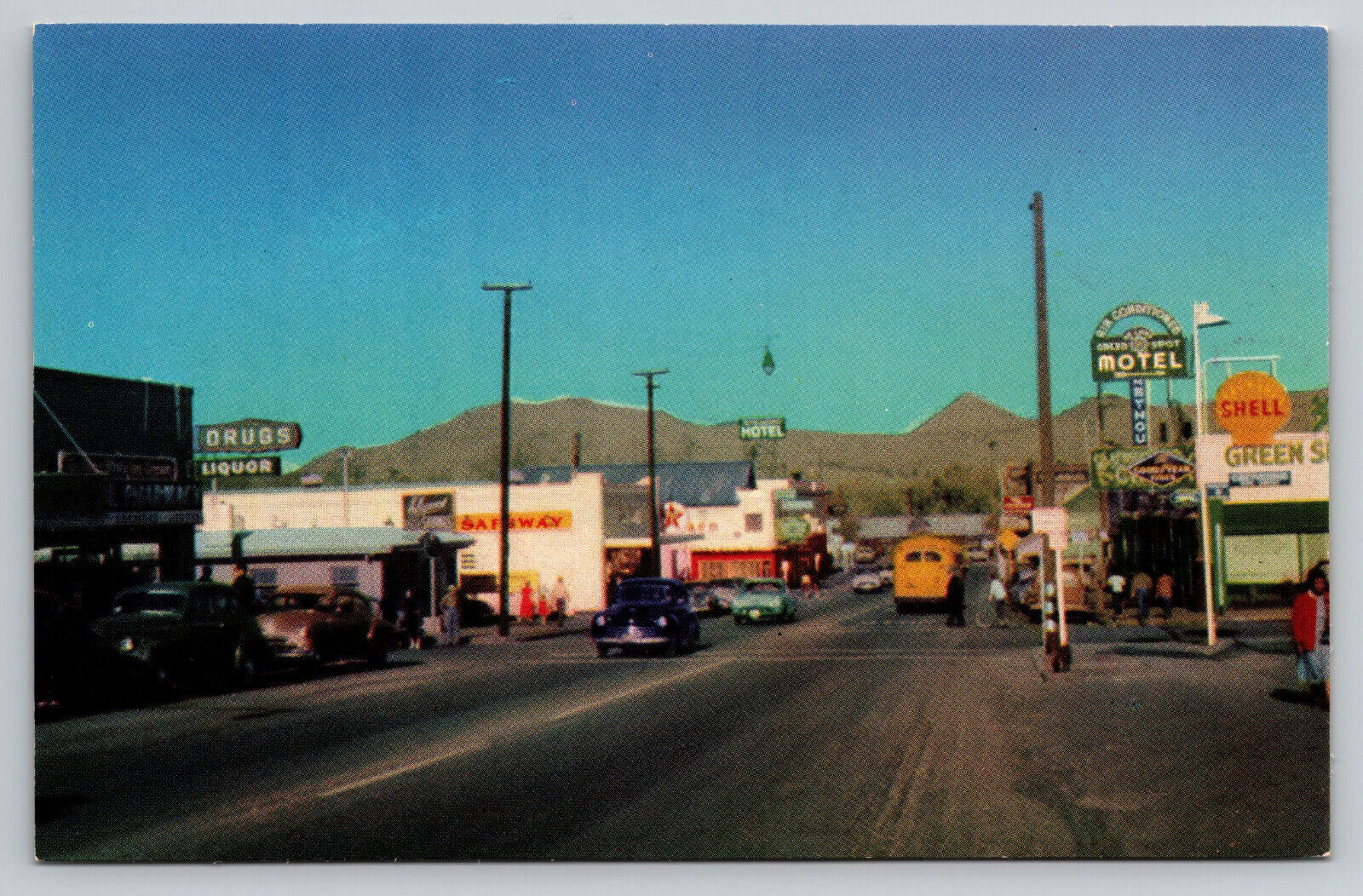 Victorville California Business Center 1950\'s Postcard