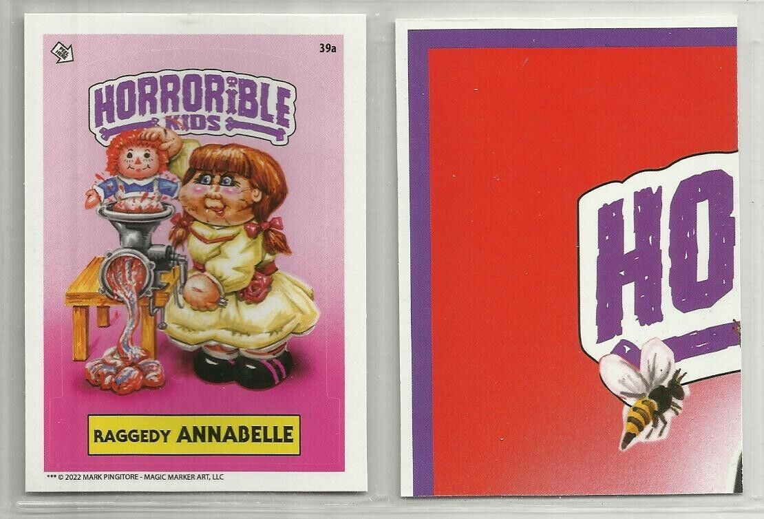 2022 Horrorible Kids 1-3 (Magic Marker) GPK Parody Sticker #39a RAGGEDY ANNABELL