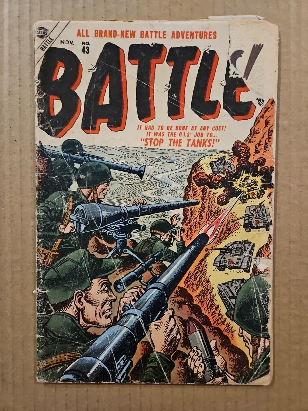 Battle #43 Atlas 1955 Golden Age War Comic Low Grade