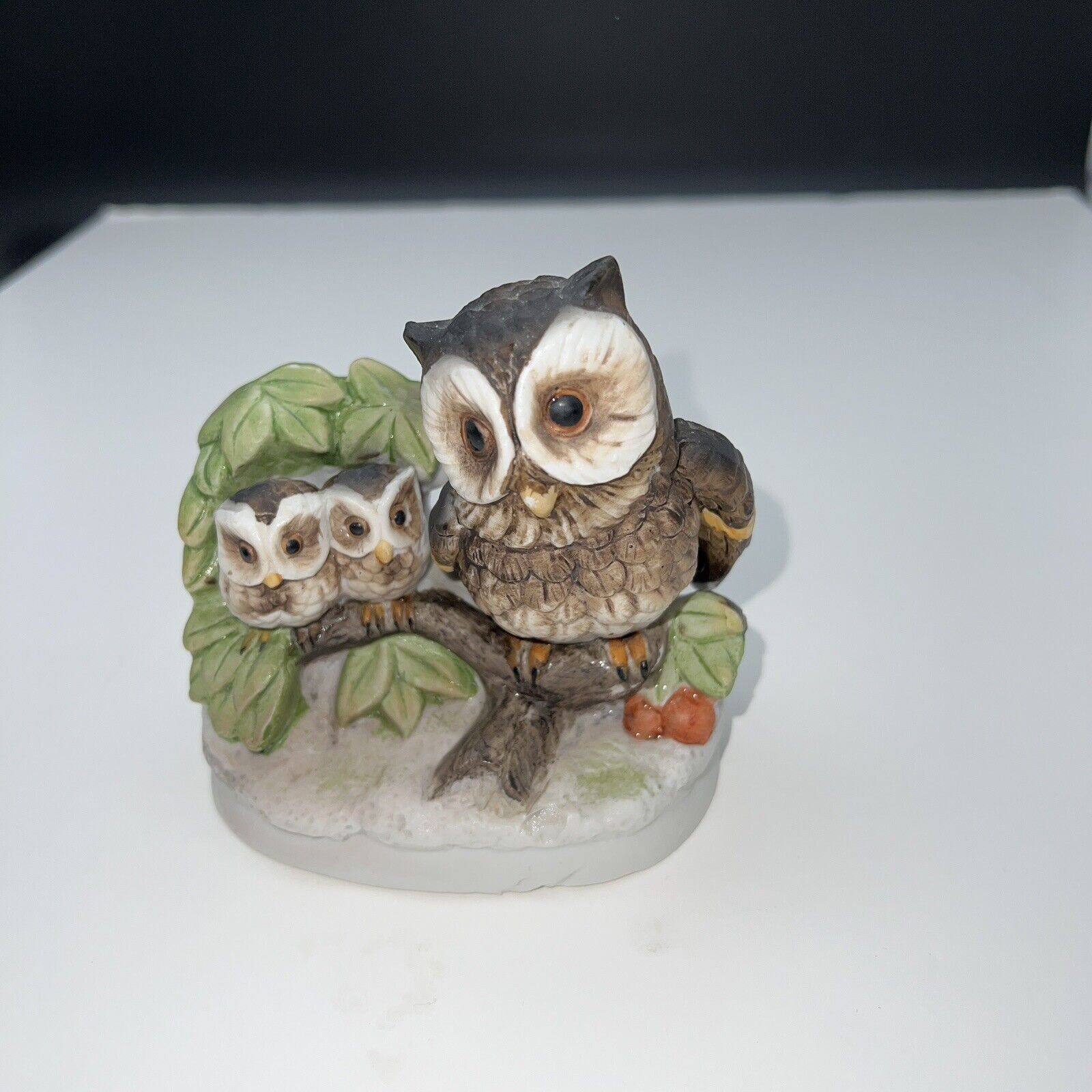 Owl Family ~ Homco Ceramic Owl Figurines 4 x 4