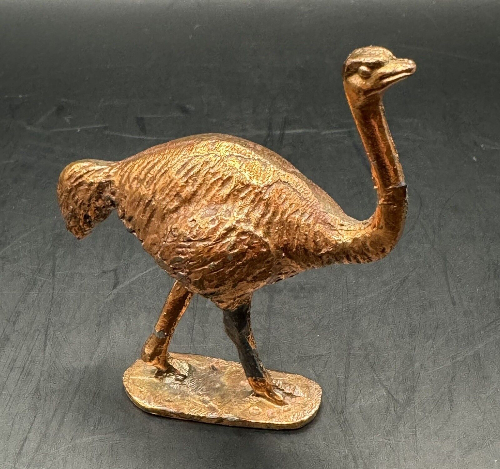 Bronze/copper Colored 2” Ostrich Trinket Figurine 