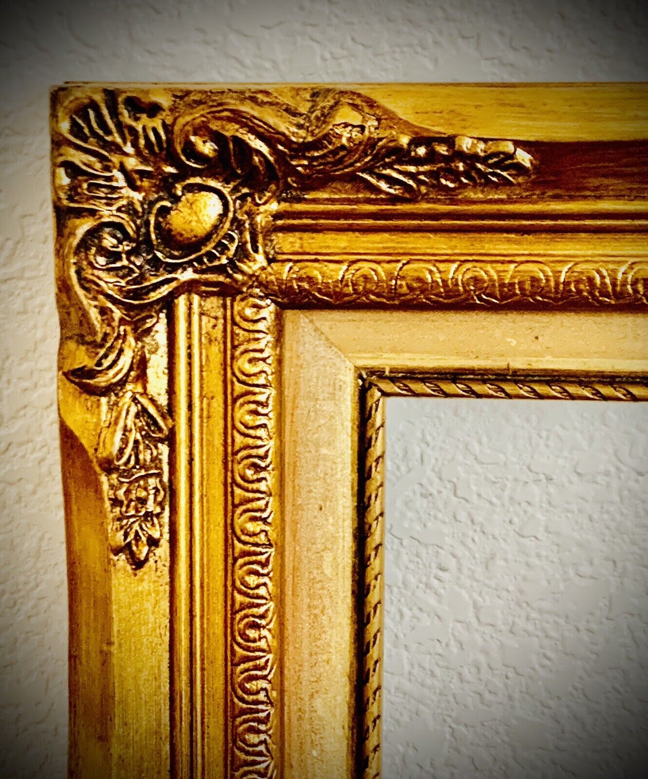 Antique Gold Gesso Picture Frame Fits 8x10 Wood Ornate Victorian