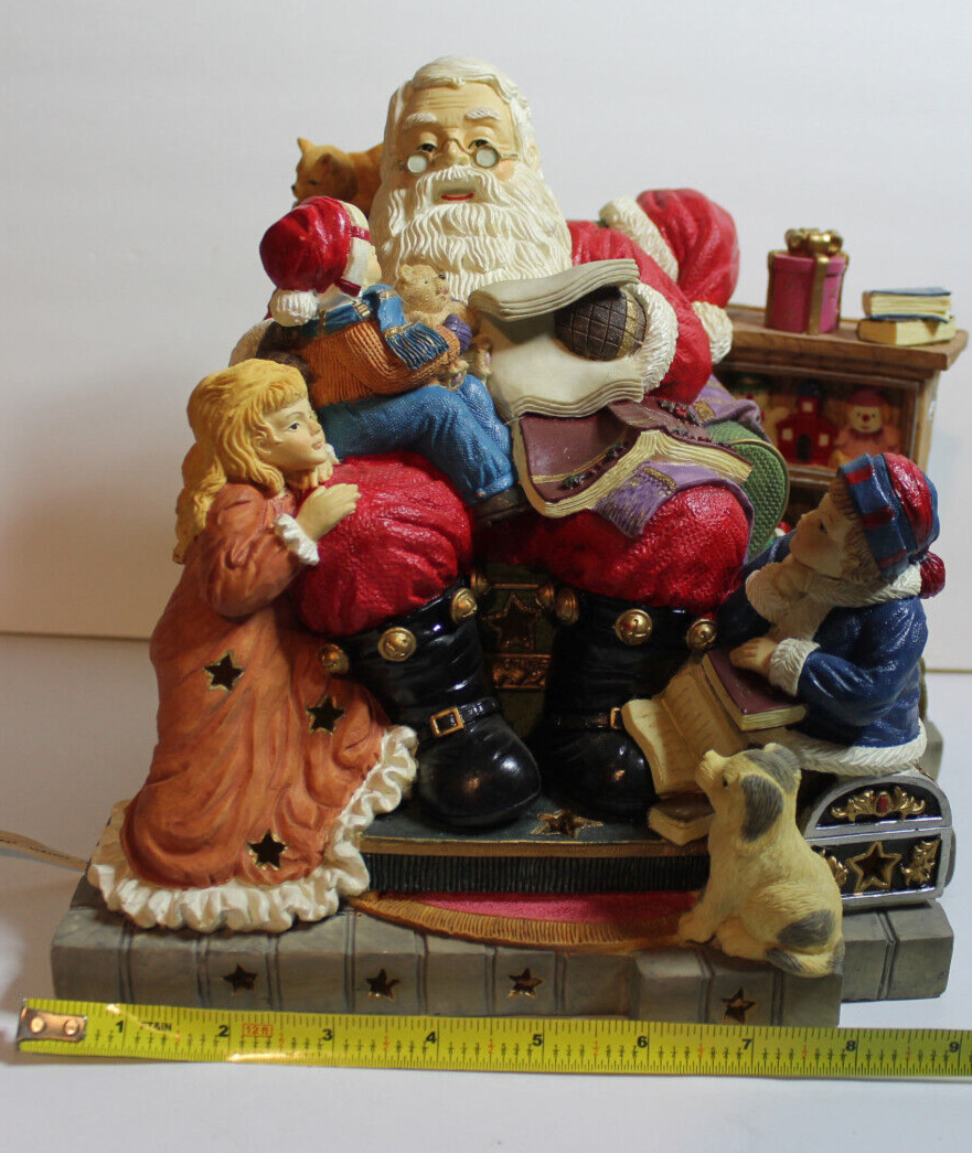 Grandeur Noel Musical Santa Collector\'s 1996  Illuminated Figurine Jingle Bells