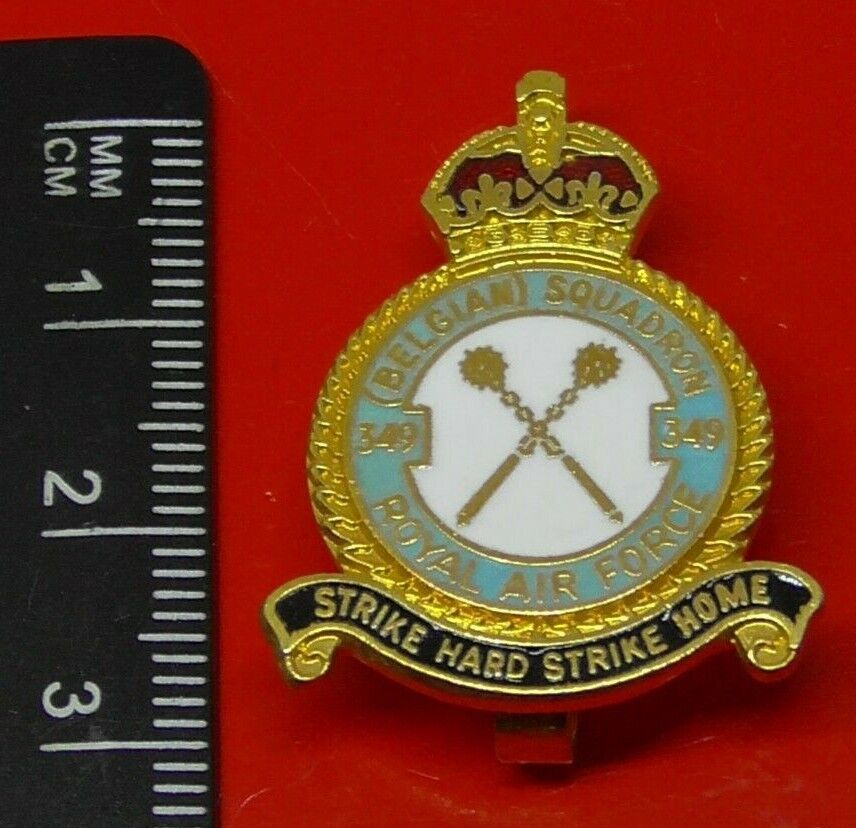 RAF Museum Royal Air Force Enamel Pin Badge RAF No 349 Belgian Squadron
