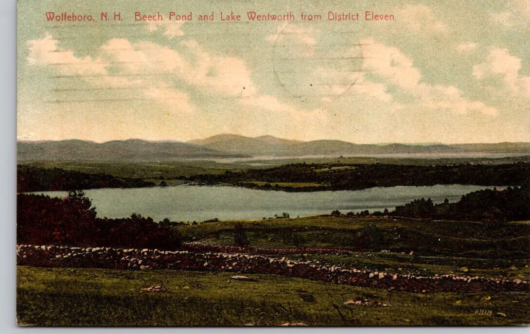 Postcard NH Beech Pond & Lake Wentworth From District Eleven Wolfeboro