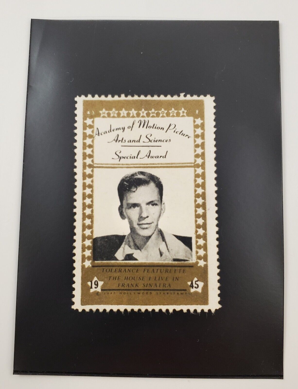 1947 Frank Sinatra Singer Actor Hollywood Movie Star Stamp Trading Card