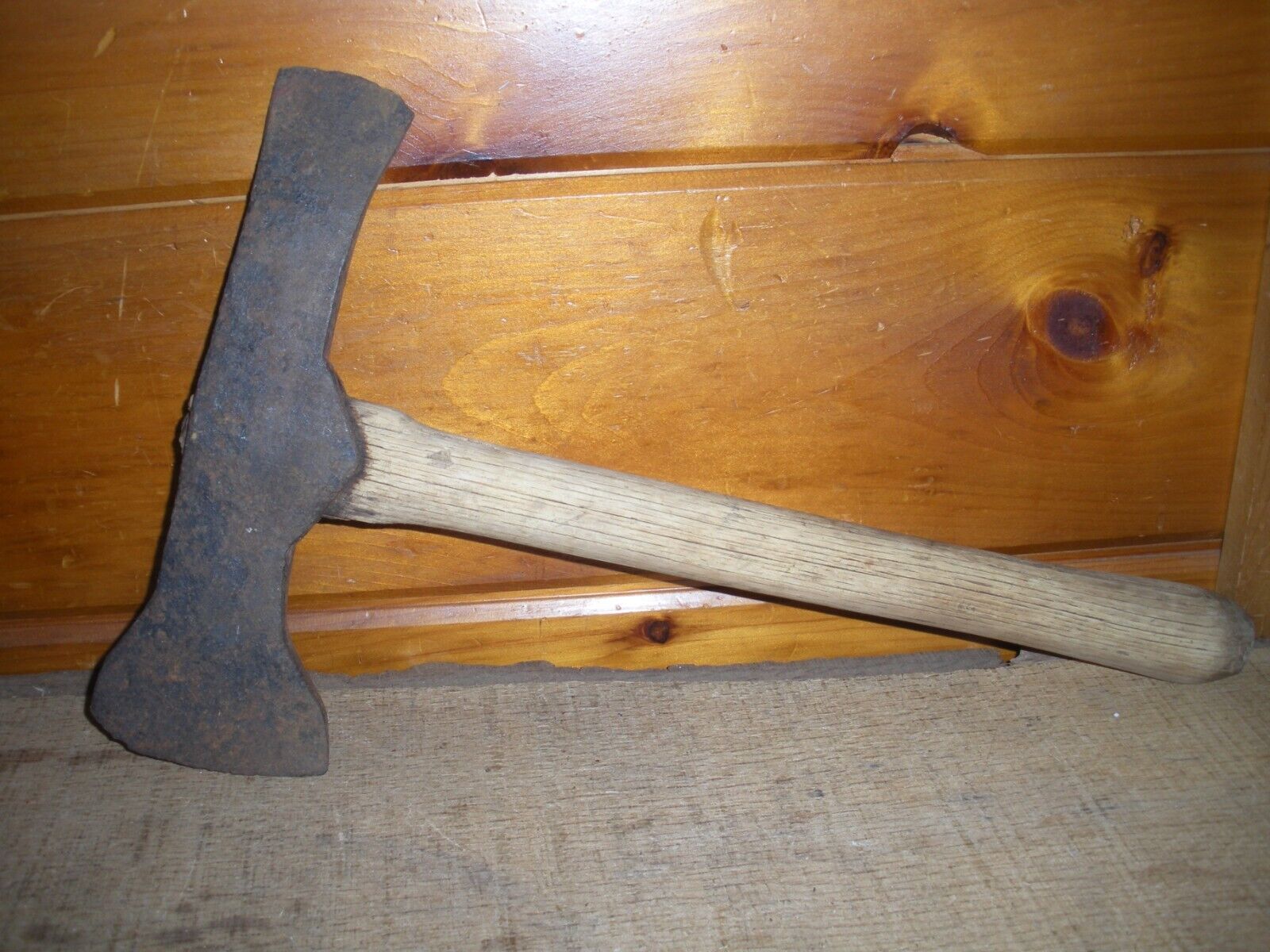 RARE Vintage Hand Forged Double Bit Mortist AXE / Early Square Eye