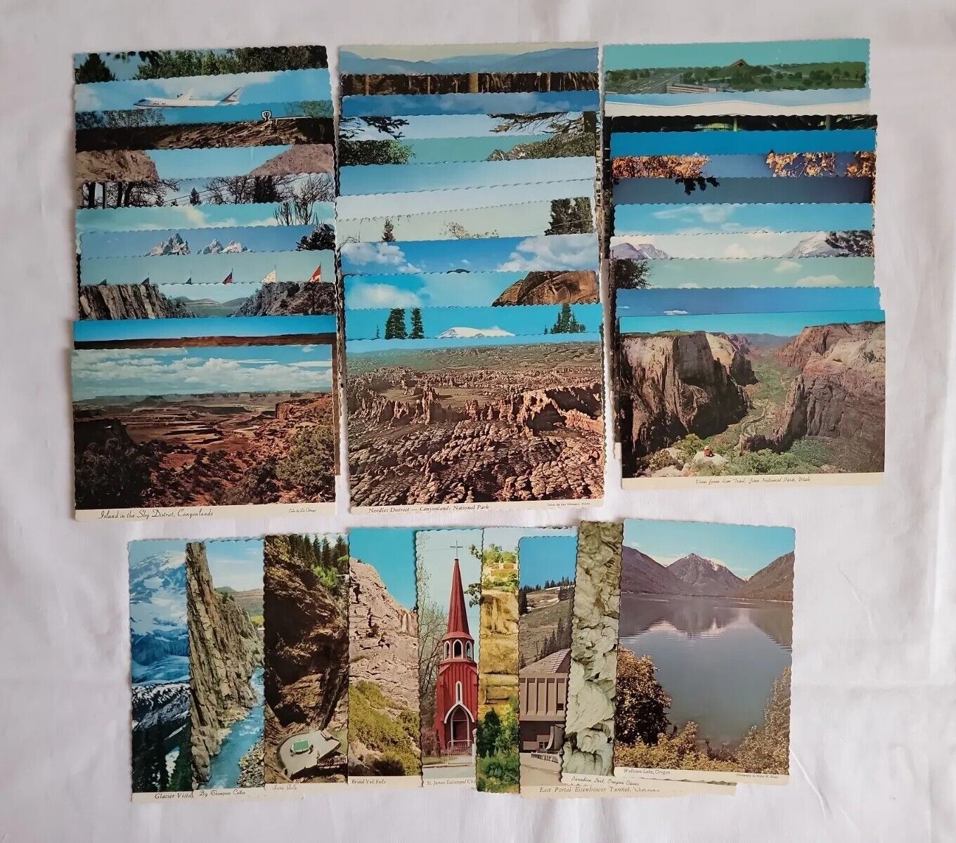 Vintage Lot Of 50 Postcards Utah Airport Mt. Rainier Opryland Oregon Wyoming 