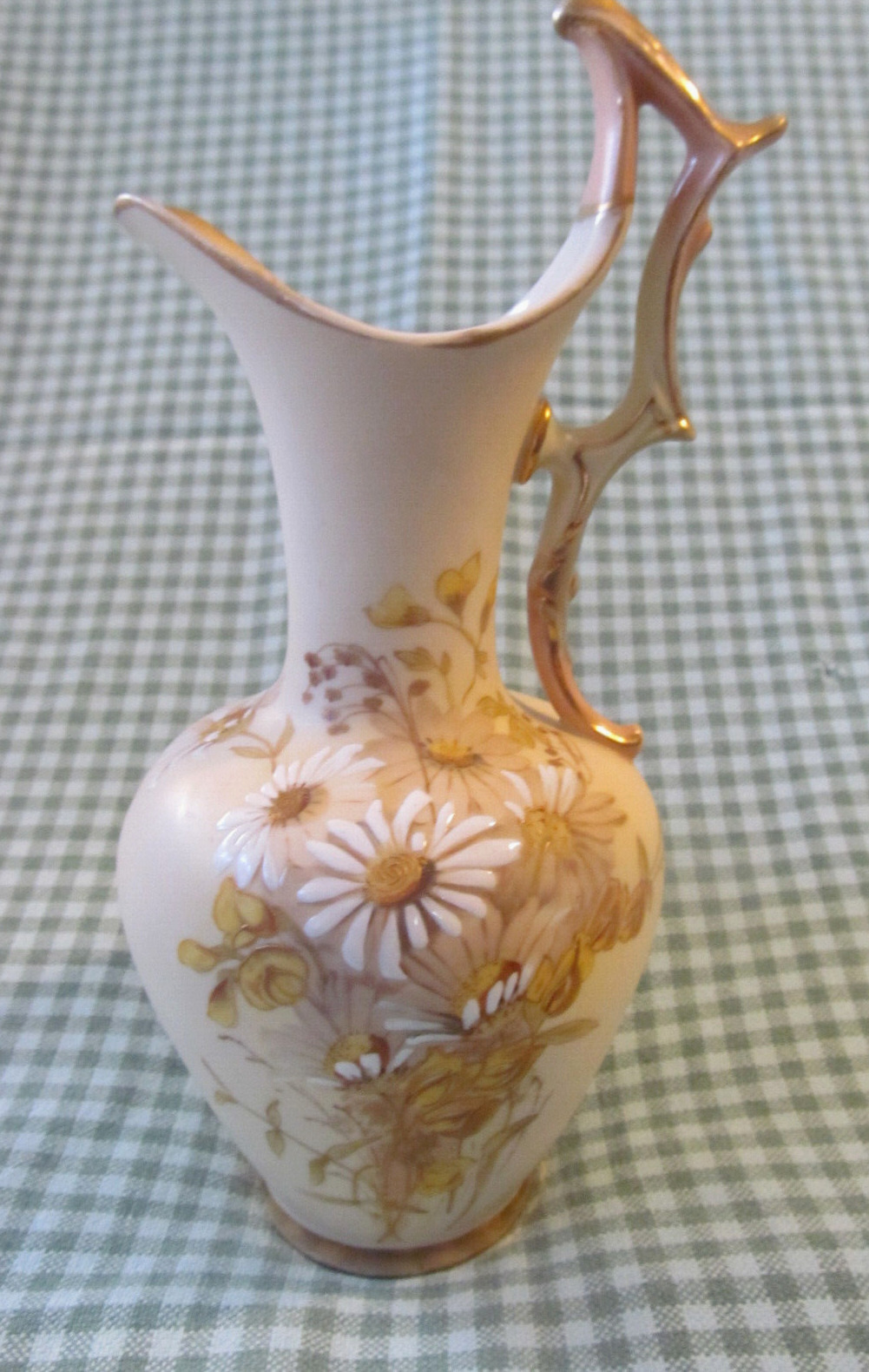 Antique Art Nouveau Austria Robert Hanke Ewer Pitcher Vase~Hand Painted Flowers
