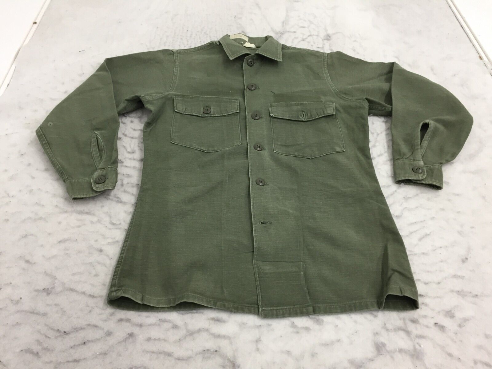 VTG Vietnam US Army Shirt Man\'s 14.5 X 31  Cotton Sateen OG 107 J. H. Rutter Rex